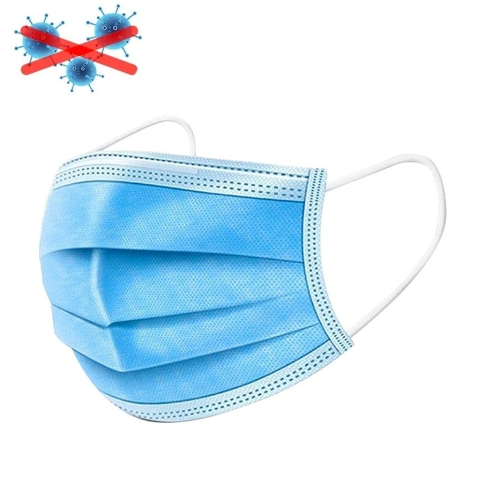 (50er Set) Einweg Mundschutz Hygiene Atemschutzmaske Staubschutzmaske (Einheitsgrösse) - Blau