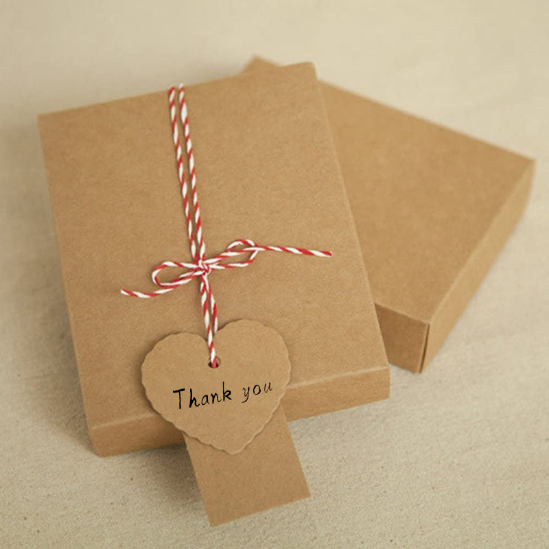 50 Stück Herz Geschenkanhänger Kraftpapier - Mit Hanfschnur Für Valentinstag & Hochzeit