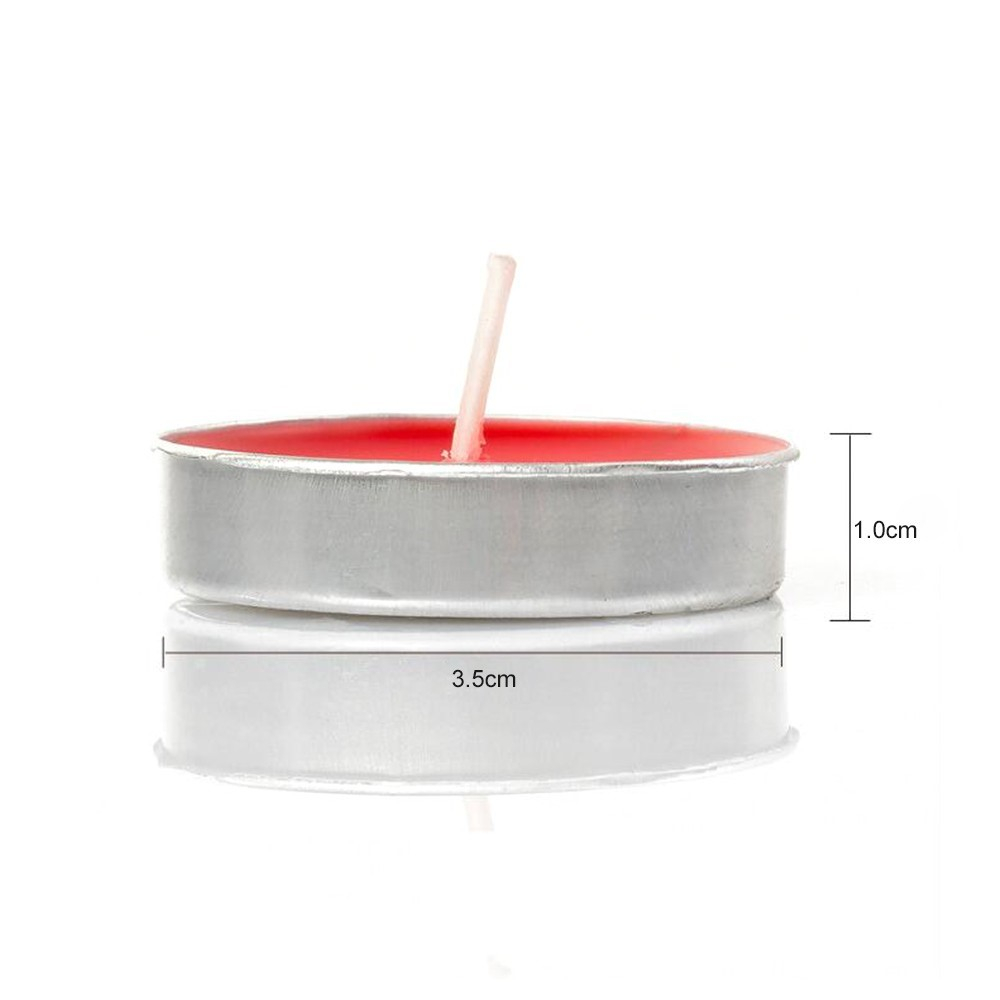 50 Bougies Chauffe-plat En Forme De Cœur - Durée 3h, Rouge, En Coque Aluminium