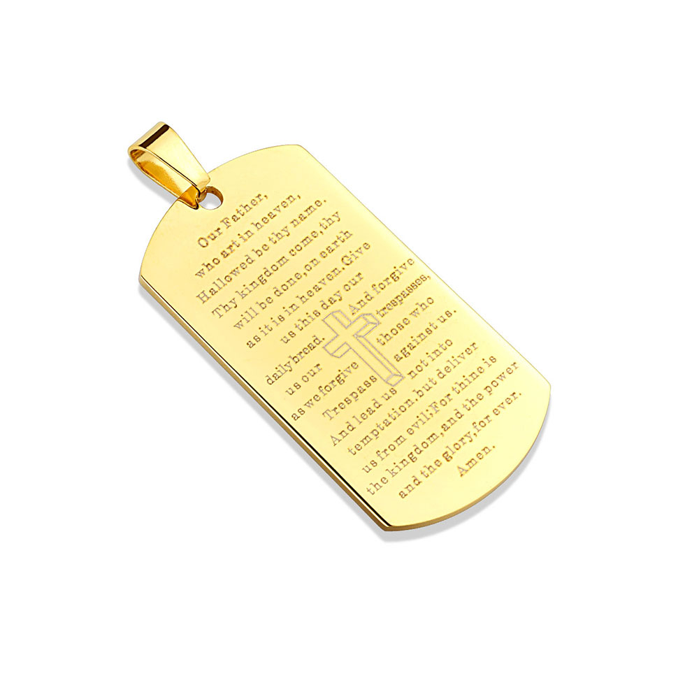 Image of (50x27cm) Halsketten Anhänger Metall Anhänger Vaterunser Gebet - Gold bei Apfelkiste.ch