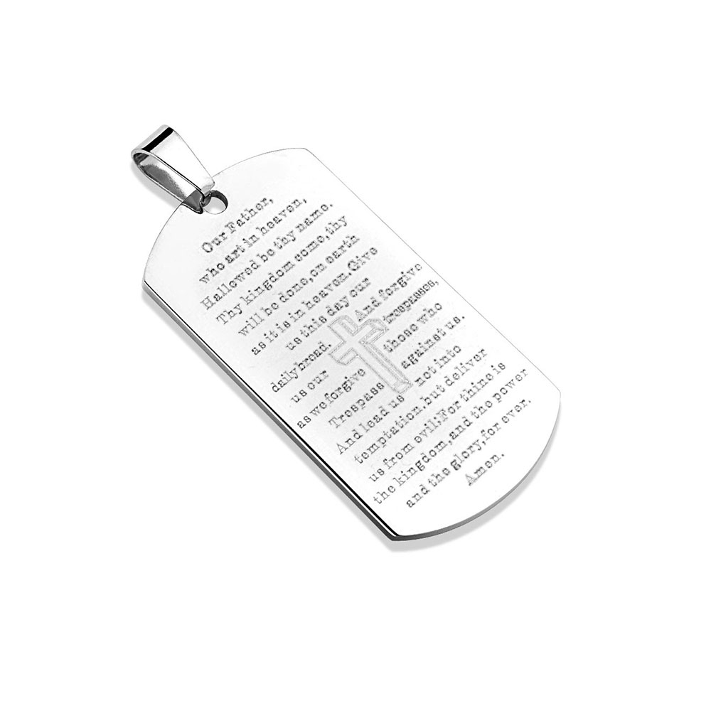 Image of (50x27cm) Halsketten Anhänger Metall Anhänger Vaterunser Gebet - Silber bei Apfelkiste.ch