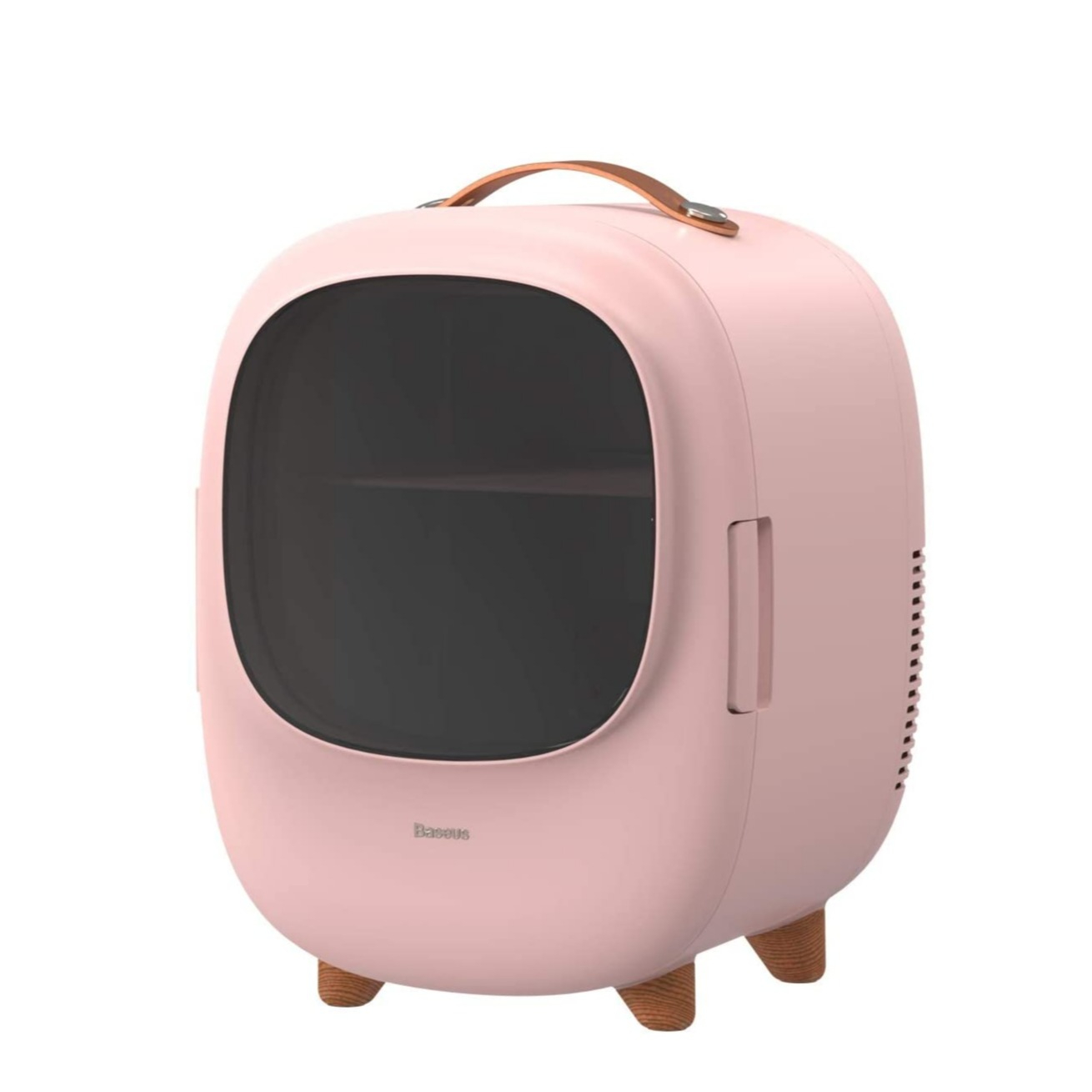 Image of (8L) Baseus - Designer Mini Kühlschrank mit Kühl-/Heiz Funktion (0-65 Grad) 220V Netztstecker + 12V Auto Netzteil - Rosa bei Apfelkiste.ch