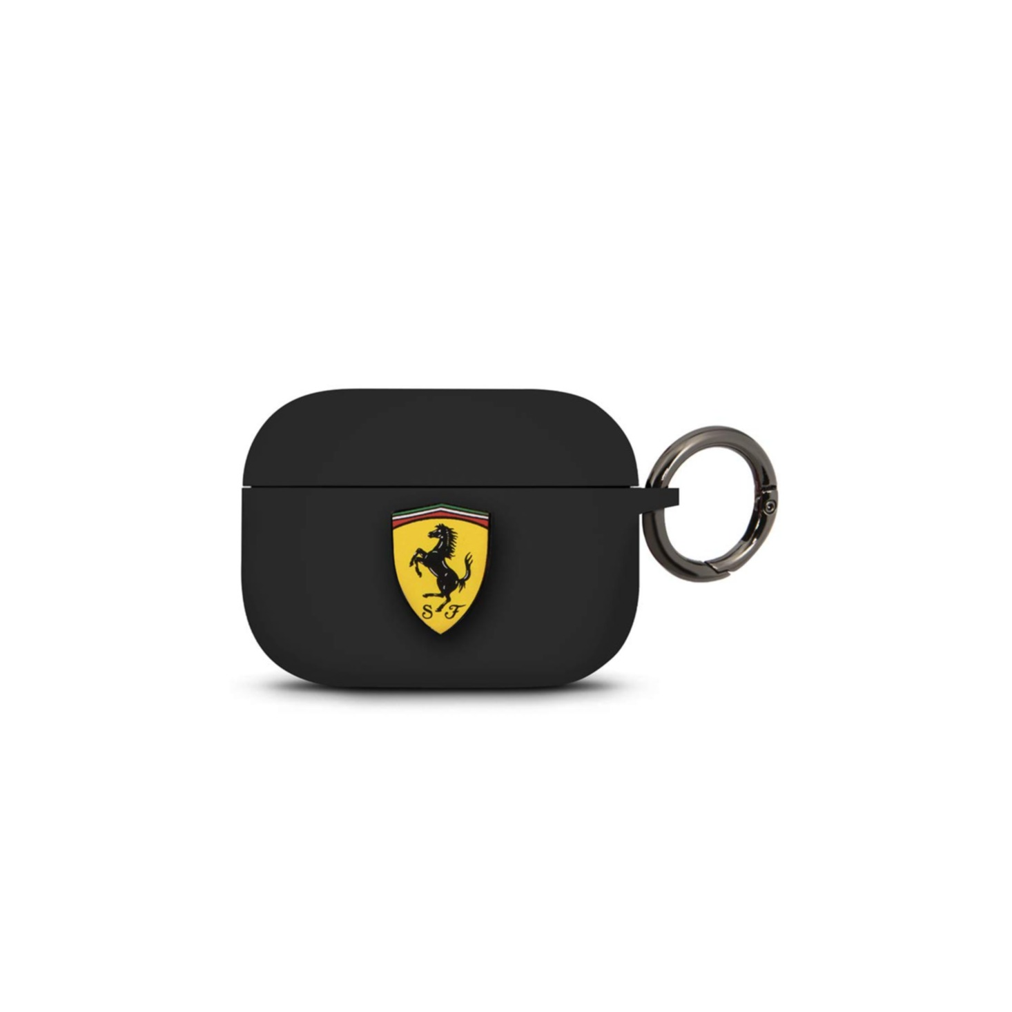 Image of Ferrari - AirPods Pro Silikon Schutzhülle + Scharnierring (FEACAPSILGLBK) - Schwarz bei Apfelkiste.ch