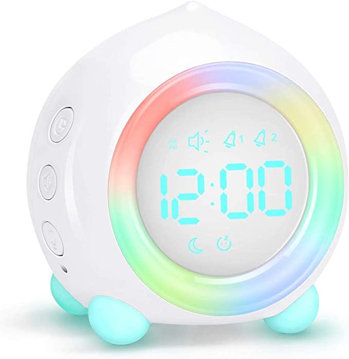 1 X Klein Digital Bettseitig LED Alarm Uhren Nickerchen Mini Zeit  Temperatur Uhr