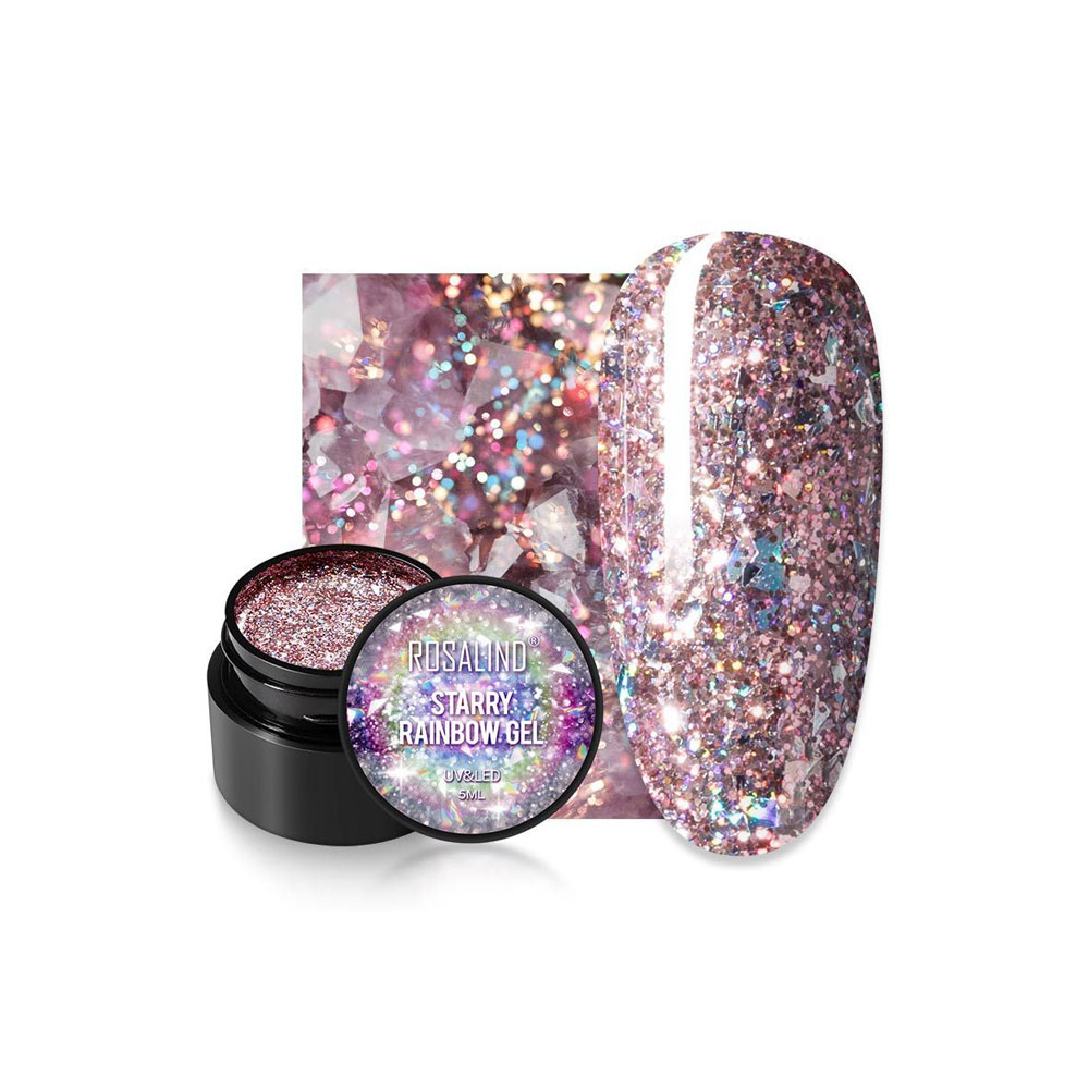 Image of (5ml) UV Gel Shellac Nagel Design Glitzer Farblack - Rosa bei Apfelkiste.ch