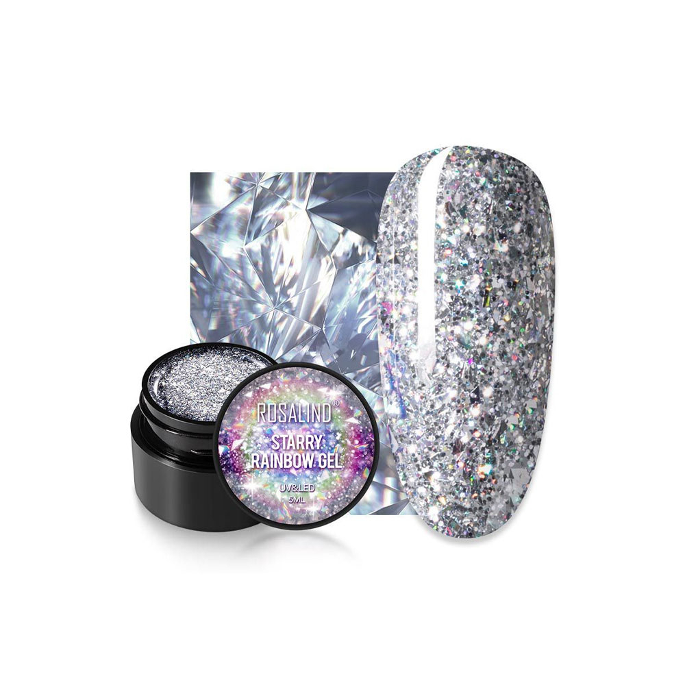 Image of (5ml) UV Gel Shellac Nagel Design Glitzer Farblack - Silber bei Apfelkiste.ch