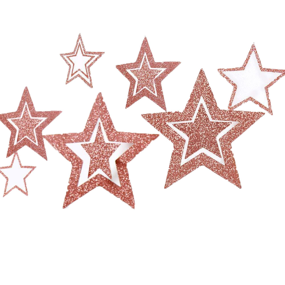Image of (7-tlg. Set) Sternen Geburtstags Girlande Party Dekoration Accessoire Banner - Roségold bei Apfelkiste.ch