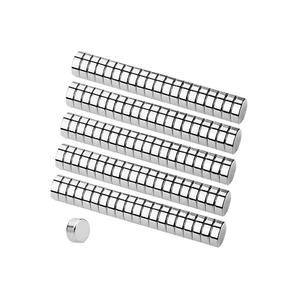 Image of (100er Set) 5x3mm Notiz Mini Magnete NdFeb Neodym Scheibenmagnet für Whiteboard / Kühlschrank - Silber bei Apfelkiste.ch