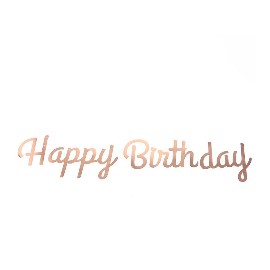 Image of (6-tlg. Set) Happy Birthday Geburtstags Girlande Party Dekoration Accessoire Banner - Roségold bei Apfelkiste.ch