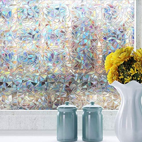 60x200cm 3D Regenbogen Fensterfolie Blumen