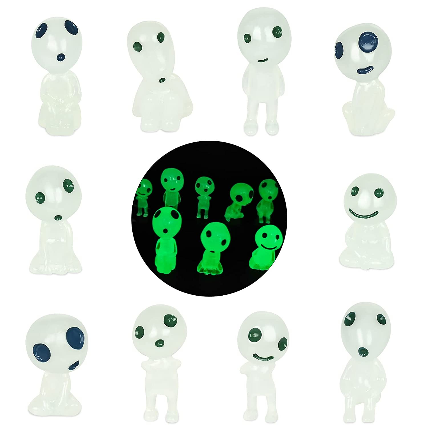 10er Set) Fluoreszierende Alien Figuren Garten Deko