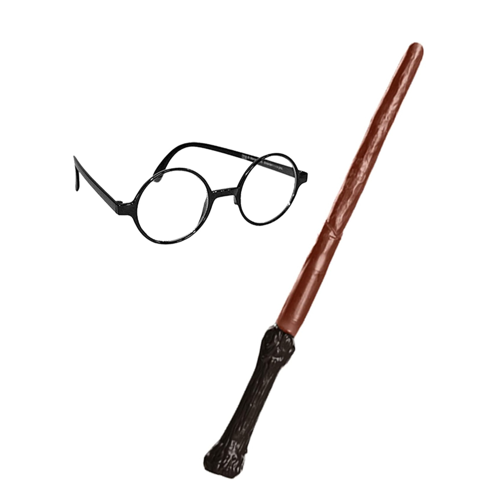 Image of (2-tlg. Set) Harry Potter - Zauberstab und Kostüm Brille Motto Party Zubehör bei Apfelkiste.ch