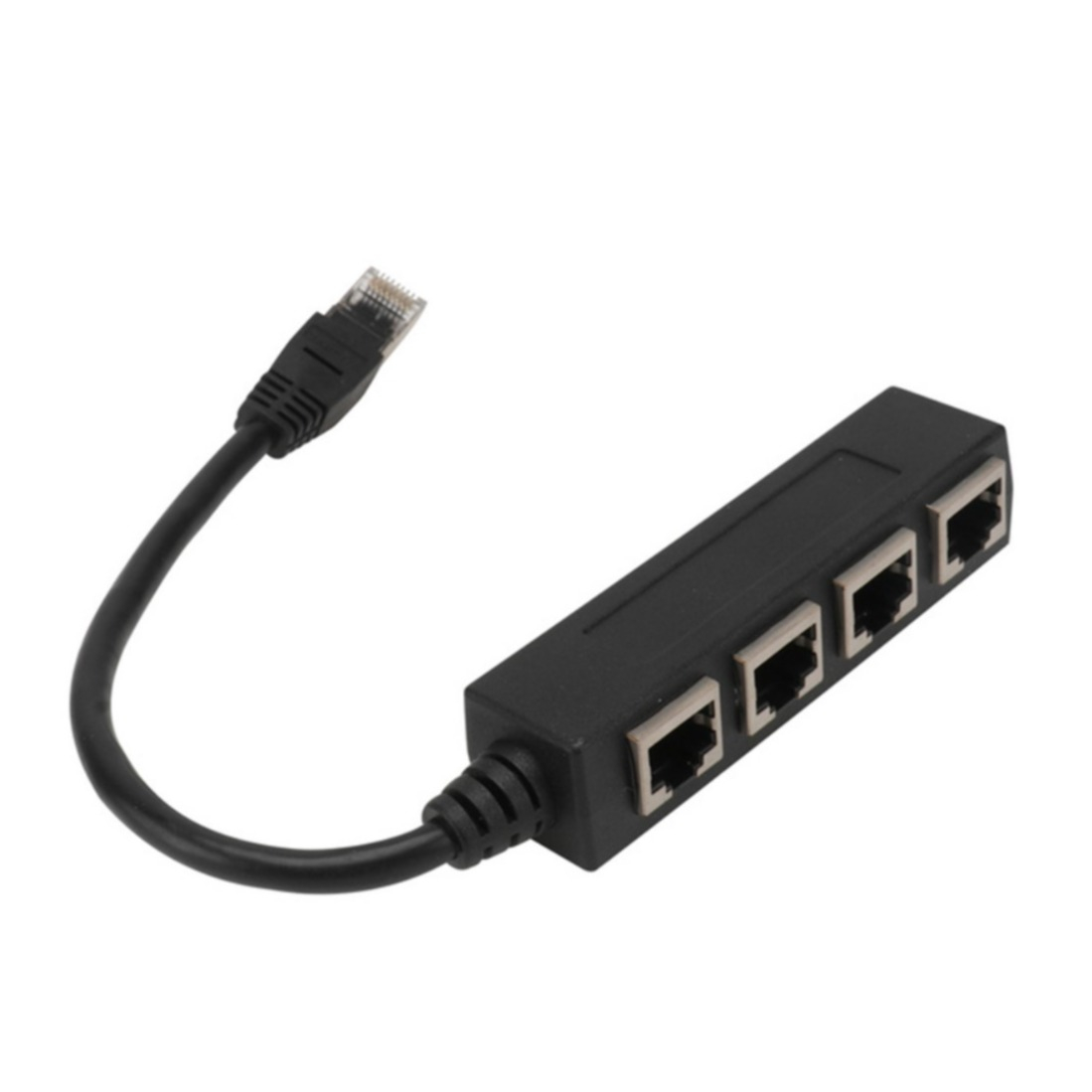 Image of 4-fach Ethernet LAN RJ45 Netzwerk Adapter Splitter Cat7 / Cat6 / Cat5 - Schwarz bei Apfelkiste.ch