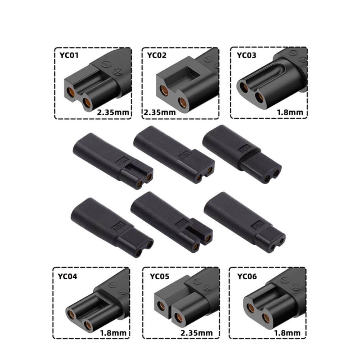 (6er Set) 5V USB C auf 2-pol. Adapter für Rasierer