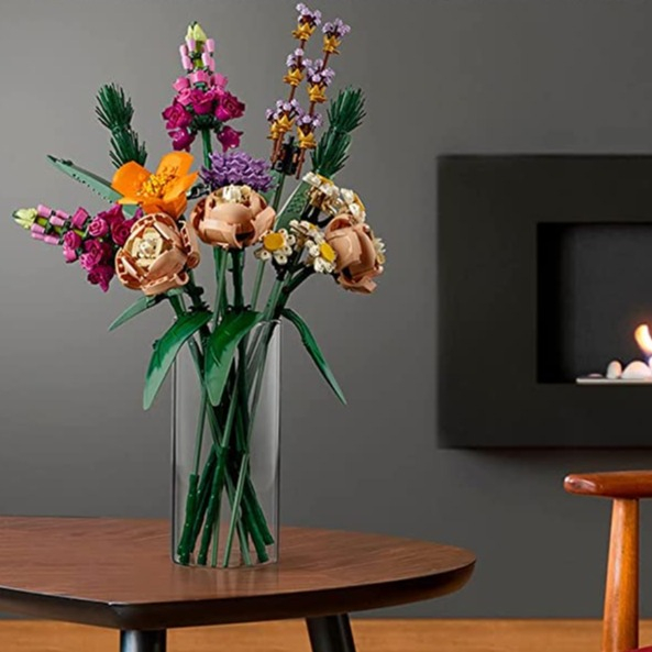 Kit De Construction Bouquet De Fleurs Artificielles En Briques - 547 Pièces - Activité DIY Adultes Et Enfants 8+ - Décoration Maison Créative
