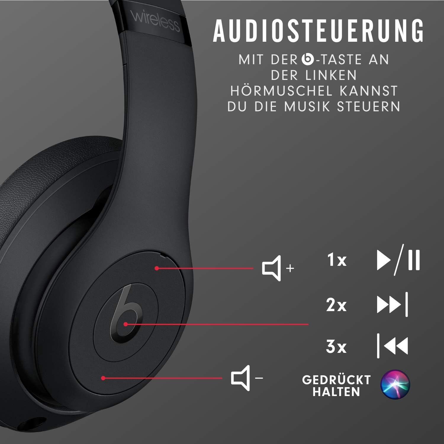 Beats Studio3 Bluetooth Kopfhörer Headset - Schwarz