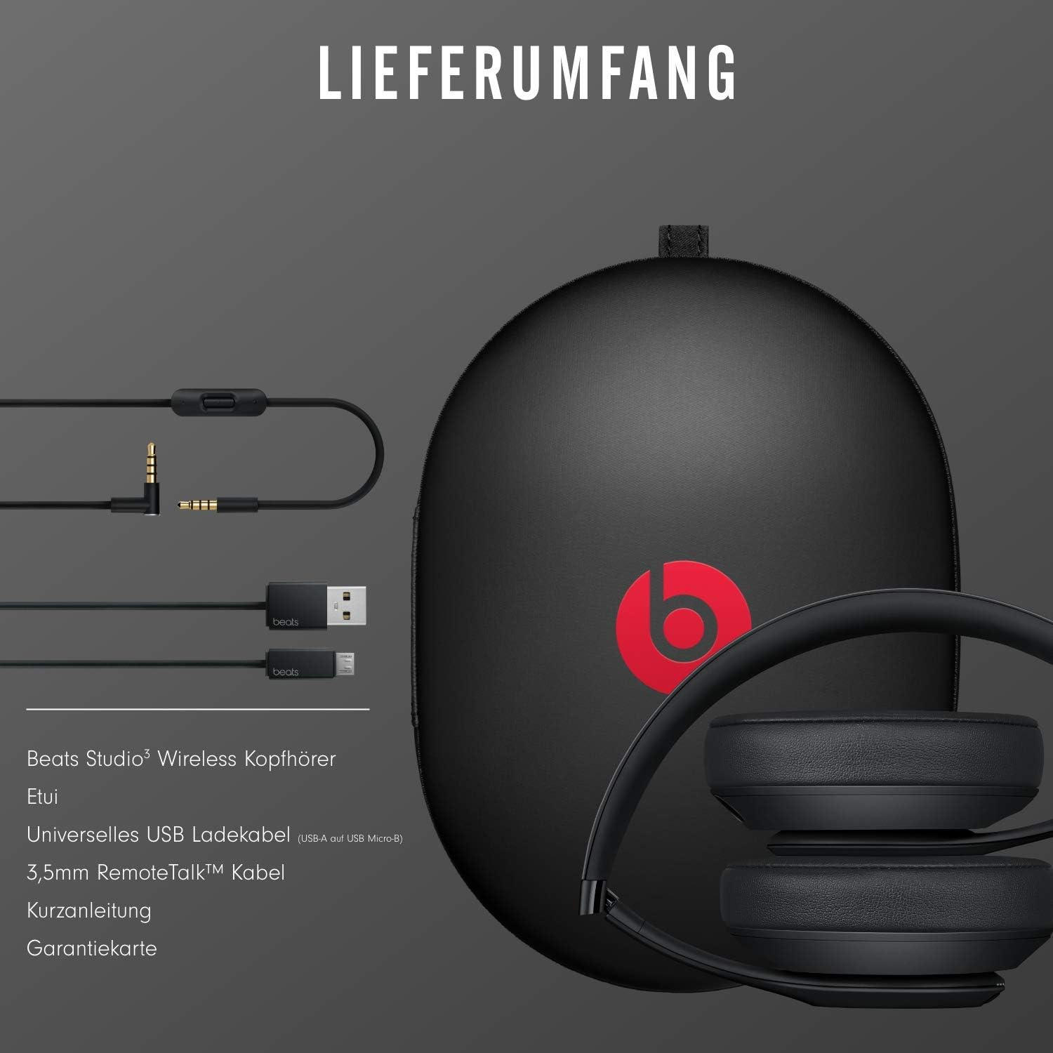 Beats Studio3 Bluetooth Kopfhörer Headset - Schwarz