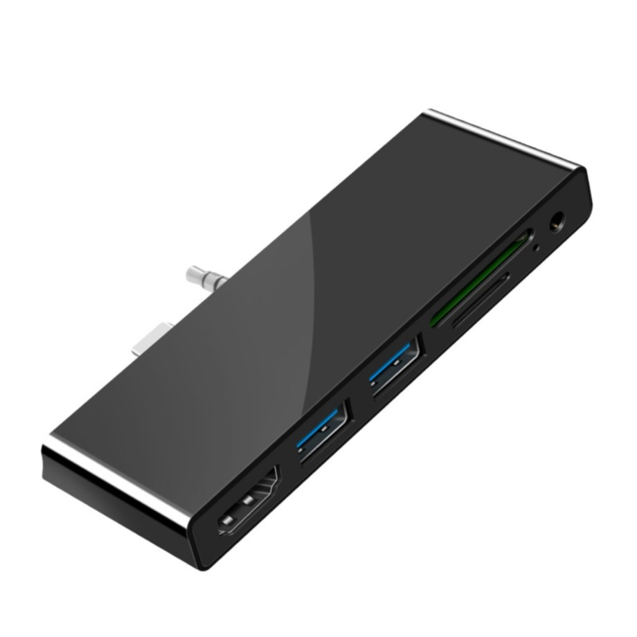 Image of Microsoft Surface Go Multiport Adapter mit 4K HDMI / 2x USB 3.0 / 3.5mm Klinke / SD & Micro SD Kartenlesegerät - Schwarz bei Apfelkiste.ch