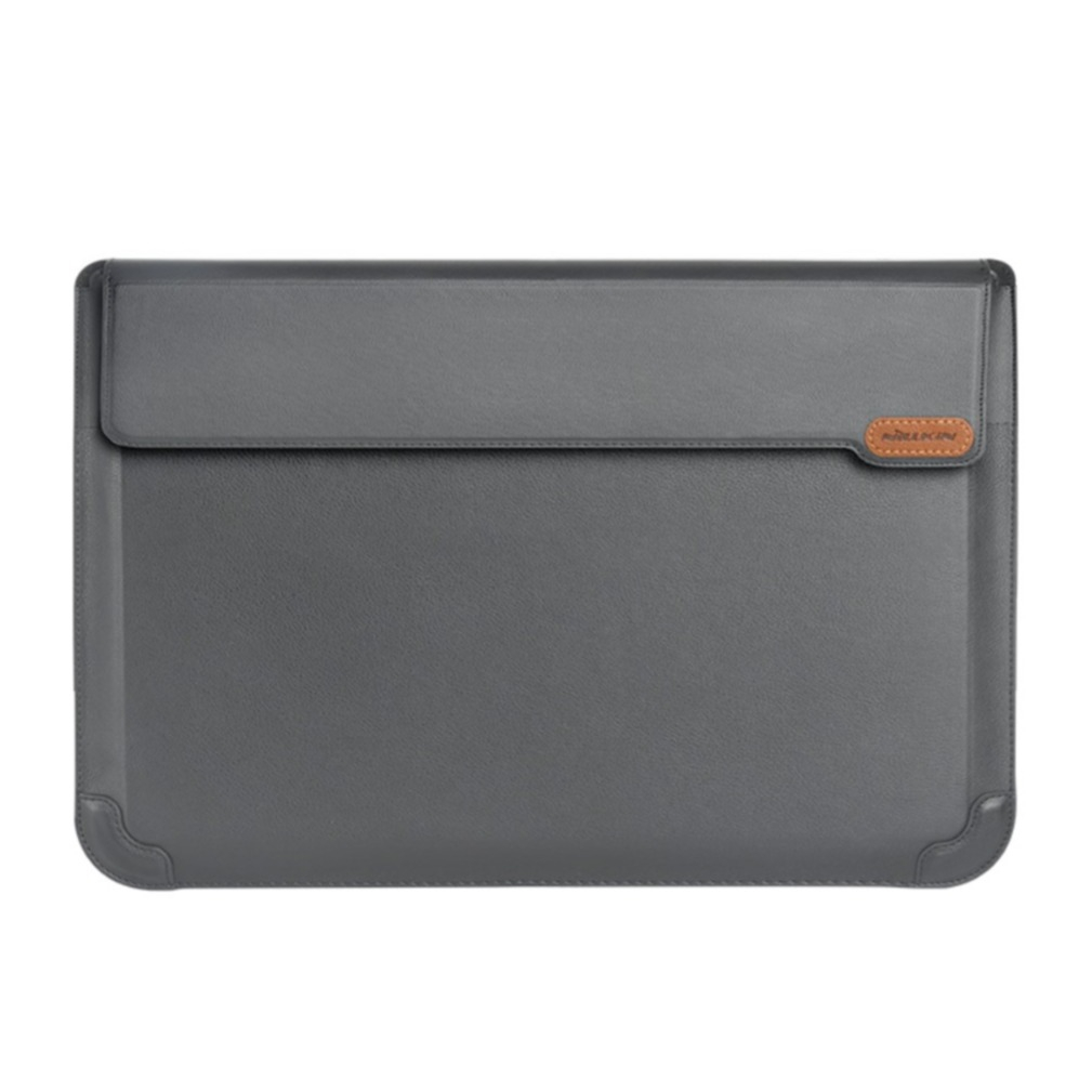 Image of Nillkin - 3in1 Universal 16" Querformat Laptop / MacBook / Tablet Leder Tasche Sleeve + Mauspad + Aufsteller im Vintage Look - Grau bei Apfelkiste.ch