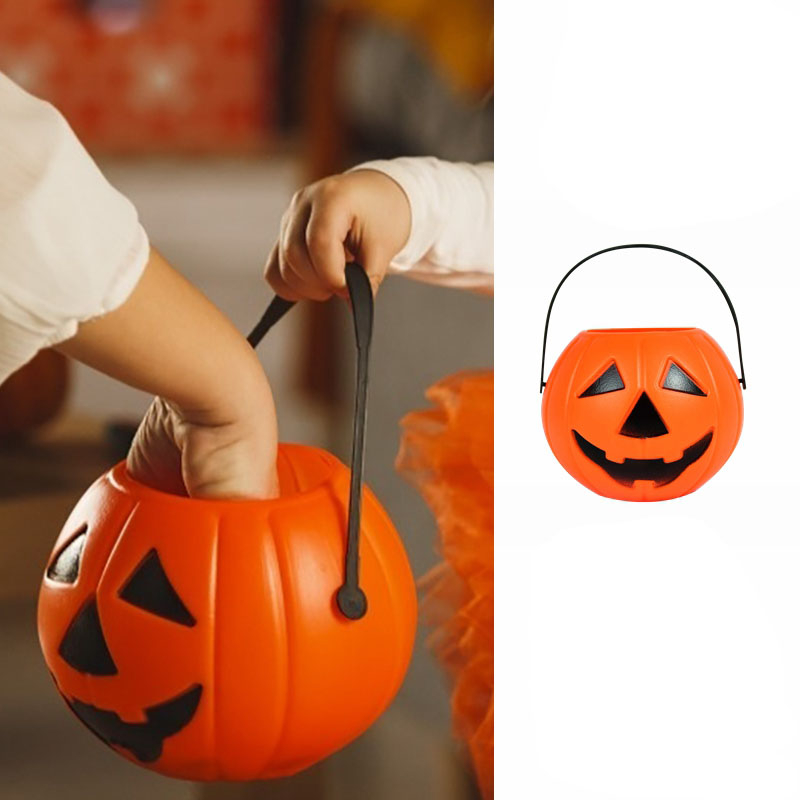 Halloween-Eimer Für Süßigkeiten – Kürbis-Geist-Motiv Für Kinder & Halloween-Partys