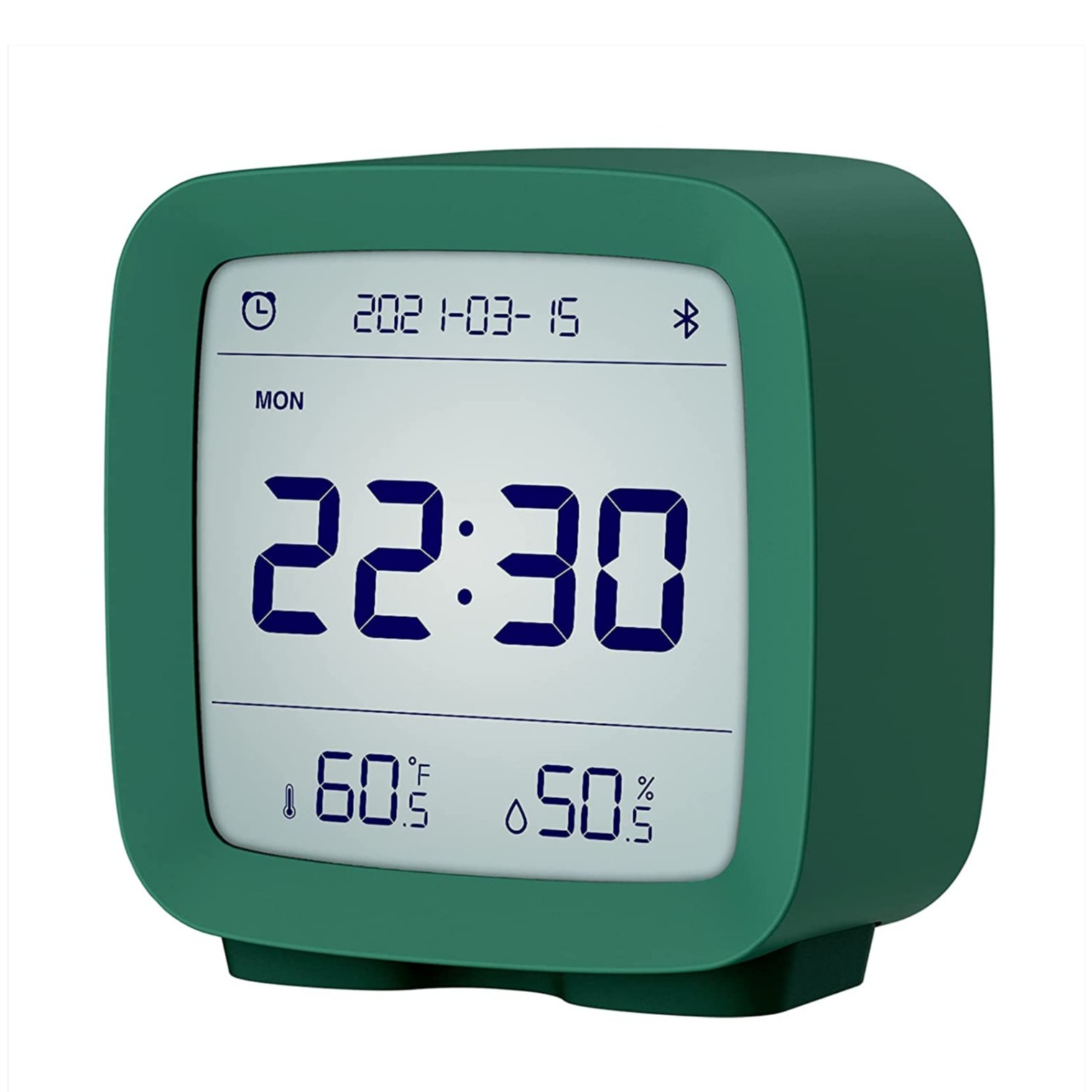 Image of Qingping (by Xiaomi*) - Mini Bluetooth 5.0 Wecker mit Temperatur- / Luftfeuchtigkeitsanzeige + App Steuerung (iOS/Android) - Grün bei Apfelkiste.ch