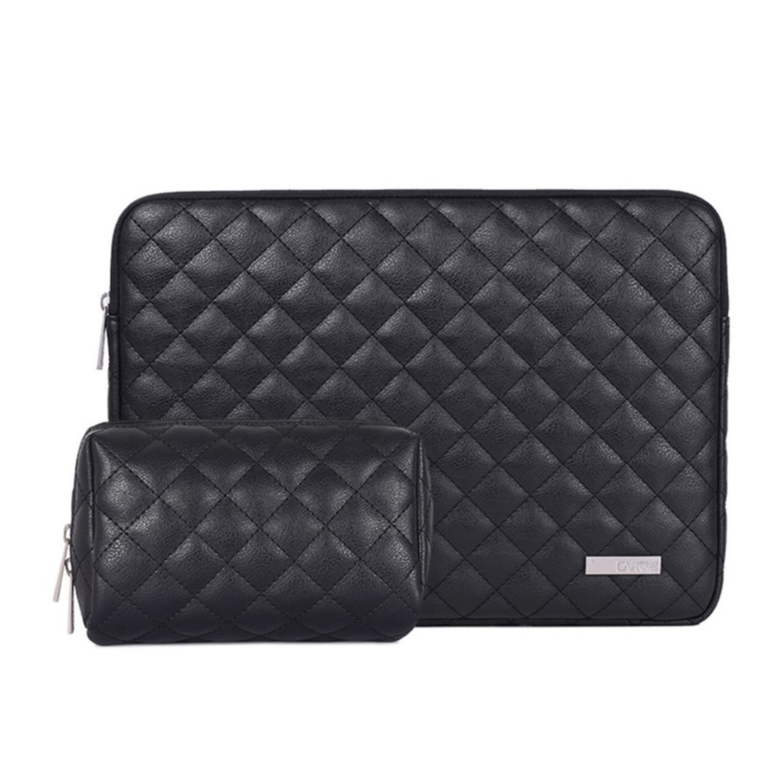 Image of Universal 13" Leder Tasche für MacBook / Laptop / Notebook + Maustasche - Schwarz bei Apfelkiste.ch