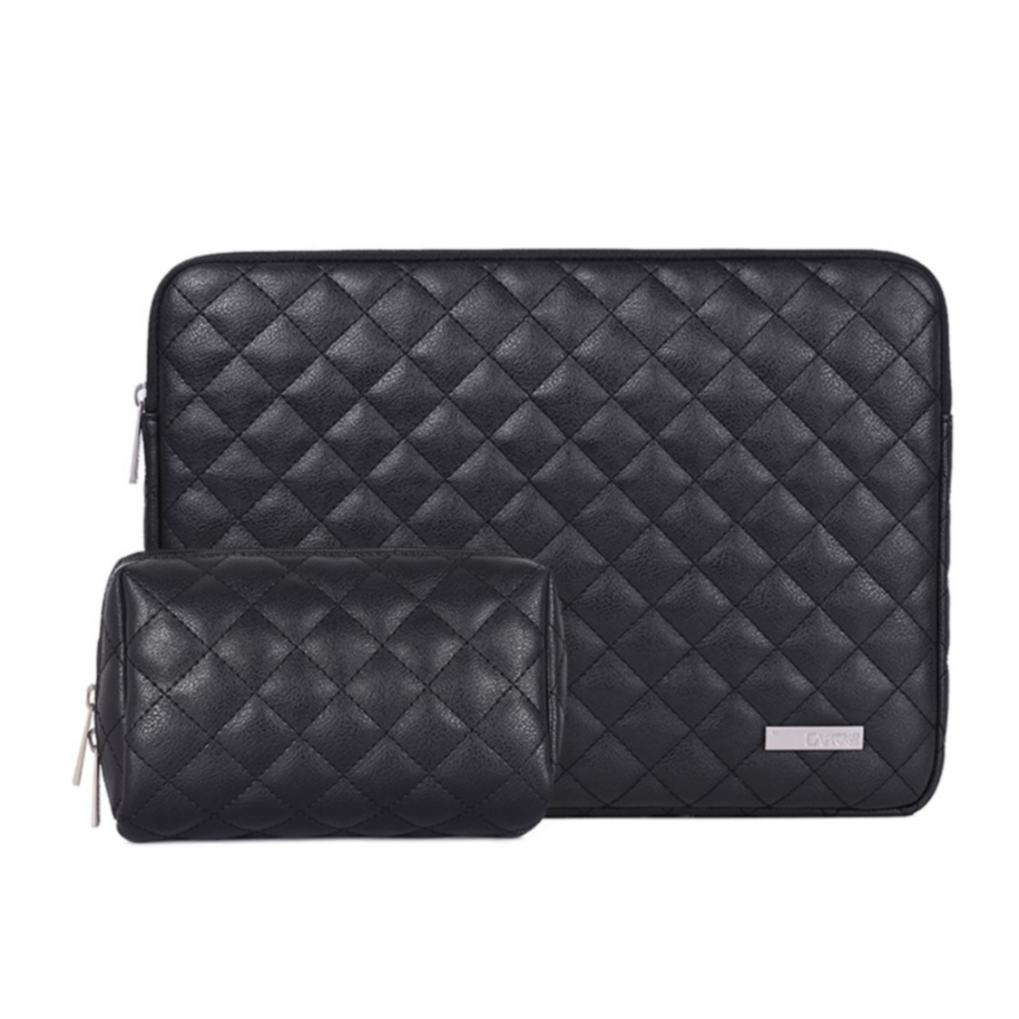 Image of Universal 14" Leder Tasche für MacBook / Laptop / Notebook + Maustasche - Schwarz bei Apfelkiste.ch