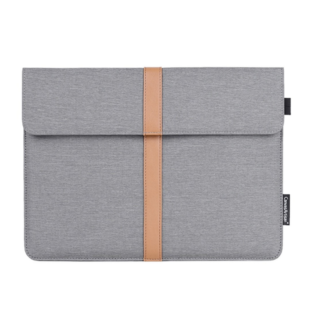 Image of Universal 15" MacBook / Laptop / Notebook / Tablet Canvas Tasche Sleeve Spritzwasserfest - Grau bei Apfelkiste.ch