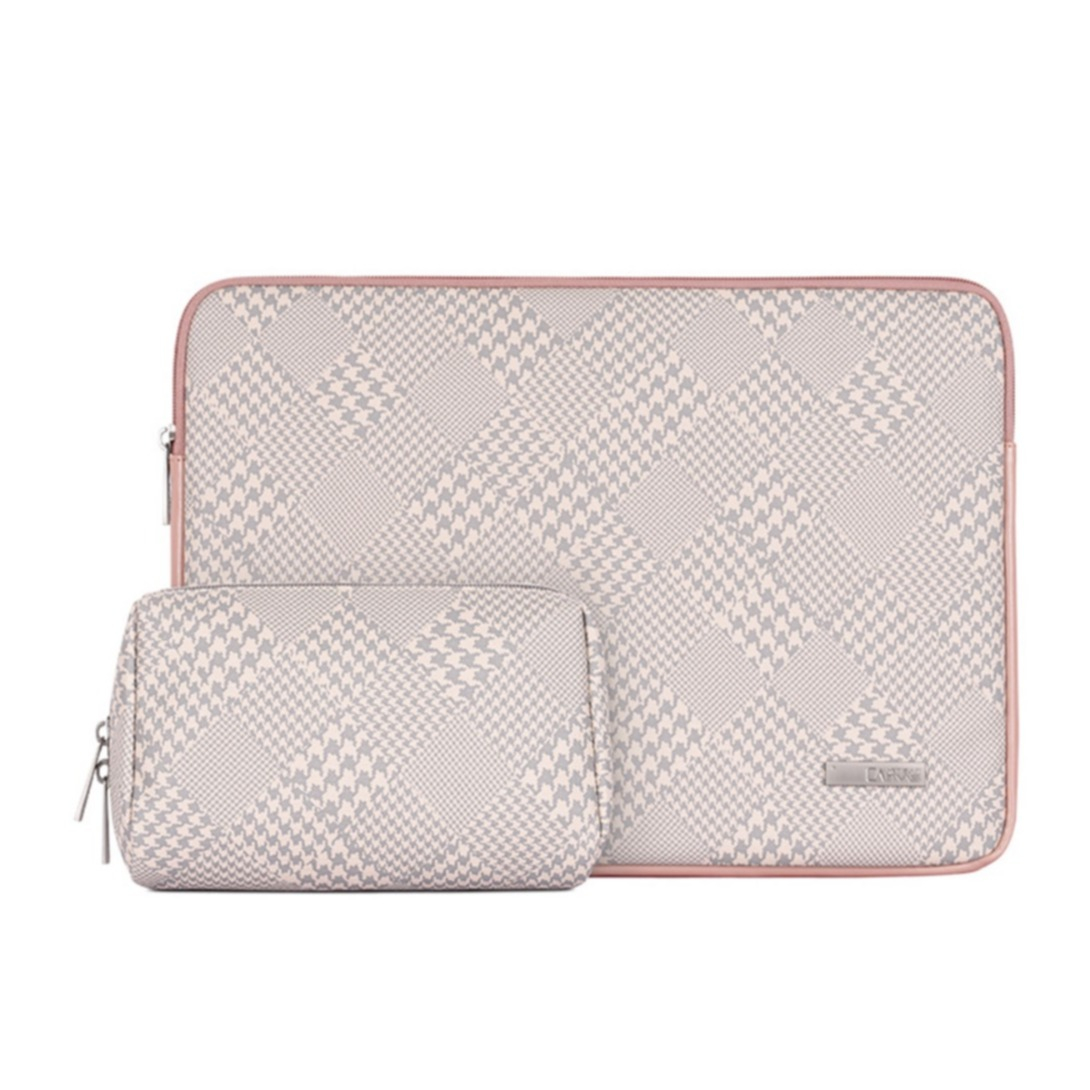 Image of Universal 15" Leder Tasche für MacBook / Laptop / Notebook + Maustasche - Rosa bei Apfelkiste.ch