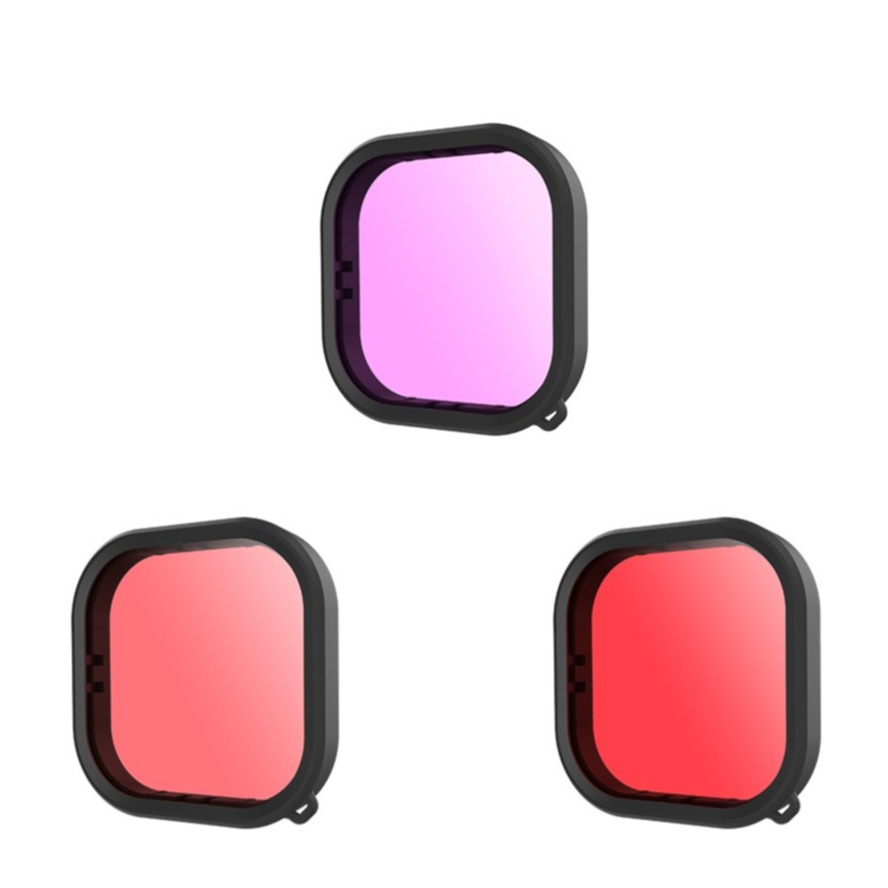 Image of (3er Set) GoPro Hero 10 Black / 9 Black Linsenfilter in Rot / Rosa / Lila bei Apfelkiste.ch