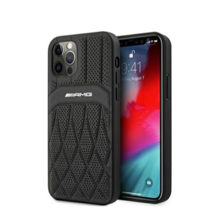Image of AMG Mercedes Benz - iPhone 12 Pro Max Echtleder Hardcase Hülle Curve (AMHCP12LOSDBK) - Schwarz bei Apfelkiste.ch