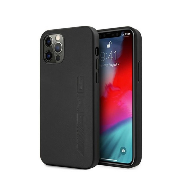 Image of AMG Mercedes Benz - iPhone 12 Pro Max Echtleder Hardcase Hülle Hot Stampe (AMHCP12LDOLBK) - Schwarz bei Apfelkiste.ch
