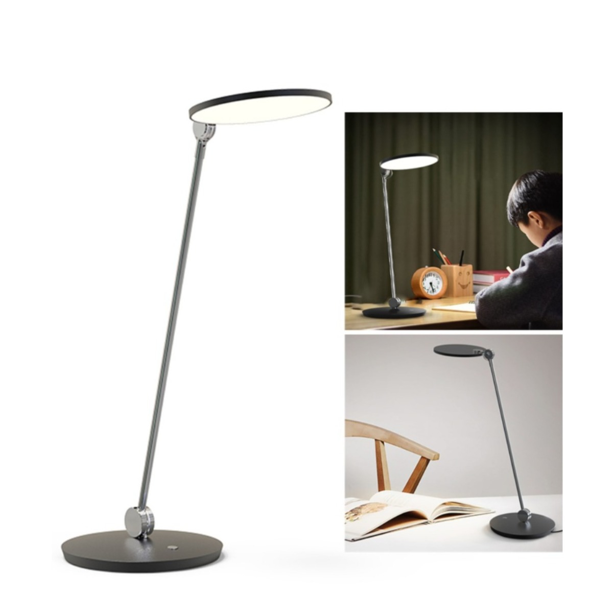 Image of Tubicen - Pearl Edelstahl LED Schreibtischlampe Tischleuchte Dimmbar mit Touch Steuerung (16x58cm) - Schwarz / Silber bei Apfelkiste.ch