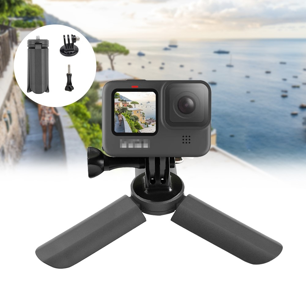 Image of (10cm) Universal Stativ Halterung Tripod Klapp Ständer GoPro / Kameras mit 1/4" Gewinde - Schwarz bei Apfelkiste.ch