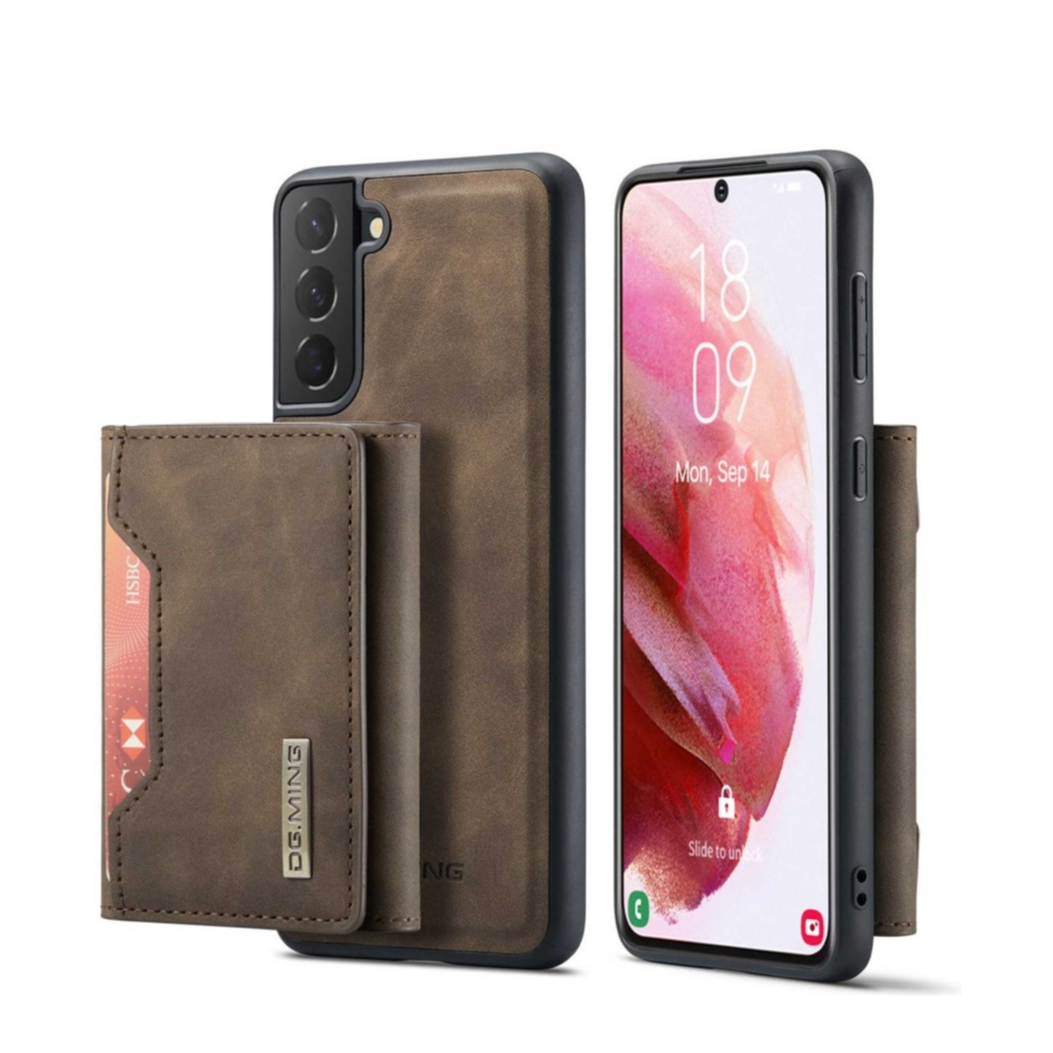 2in1 Samsung Galaxy S23+ 5G Lederhülle Wallet Braun