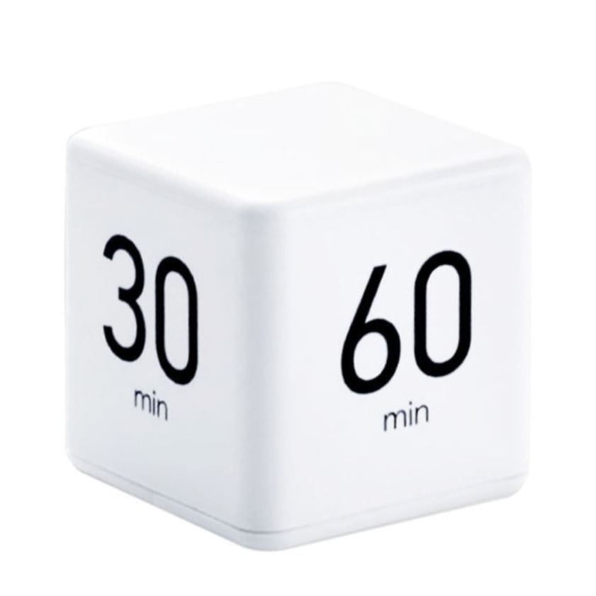 Image of (66x65mm) Würfel Küchenwecker Timer Digitale Eieruhr 60 Minuten mit LED Display (Batteriebetrieben) - Weiss bei Apfelkiste.ch