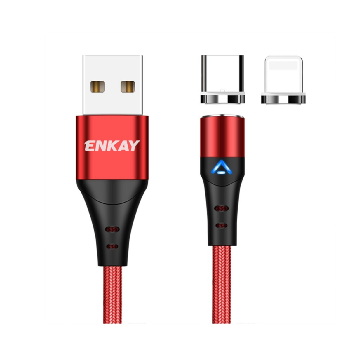 Enkay 1m 3A 2in1 USB A Ladekabel Rot