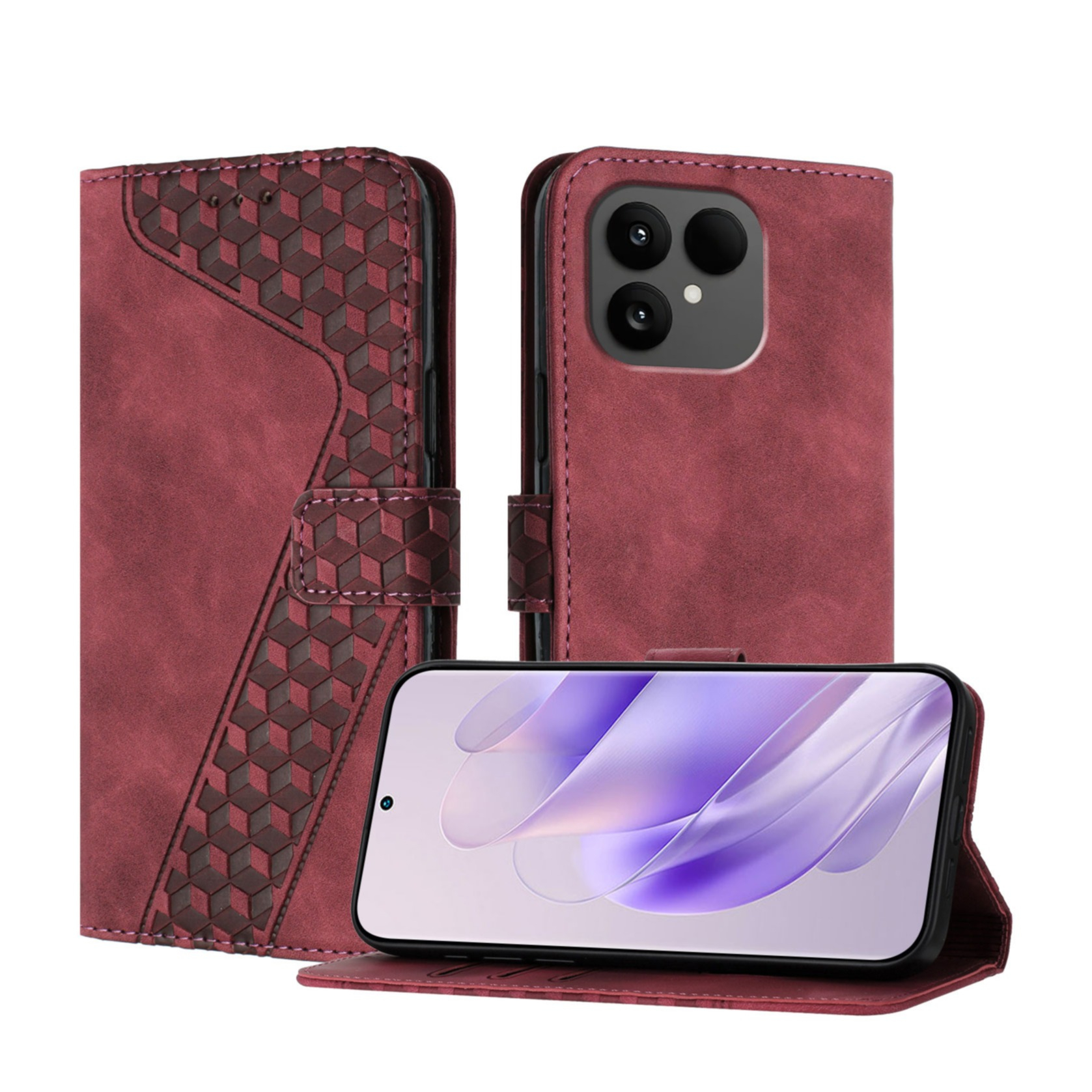 Housse Rabat Similicuir Marron Pour Fairphone 4 - Protection Caméra + Portefeuille - Neuf