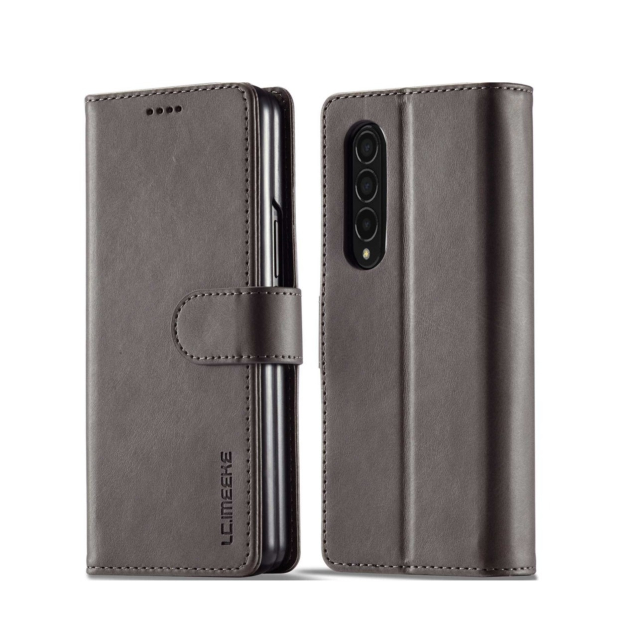 Image of Samsung Galaxy Z Fold4 5G Leder Tasche Flip Cover mit Kartenfächern - Dunkelbraun bei Apfelkiste.ch
