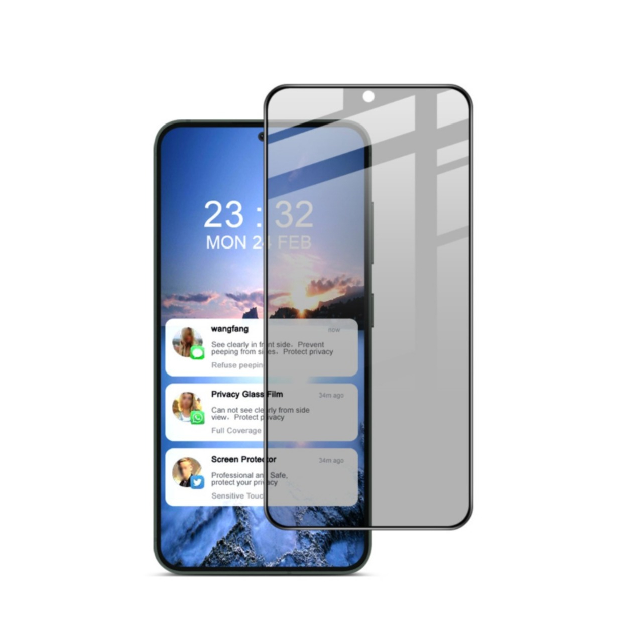 Apfelkiste Samsung Galaxy S24 Privacy Glas Case Friendly