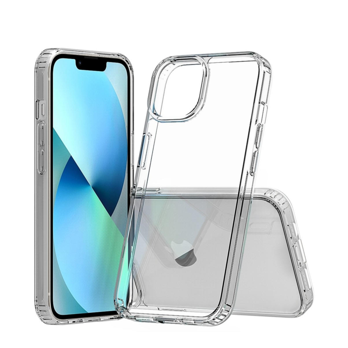 Image of iPhone 14 Hybrid Hülle TPU Bumper mit Acryl Rückseite + Air Cushion Fallschutz - Transparent bei Apfelkiste.ch