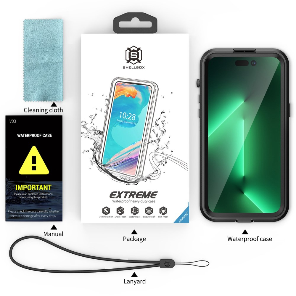 Wasserdichte IPhone 14 Pro Max Hülle IP68 – Mit Displayschutz & 360° Stoßschutz