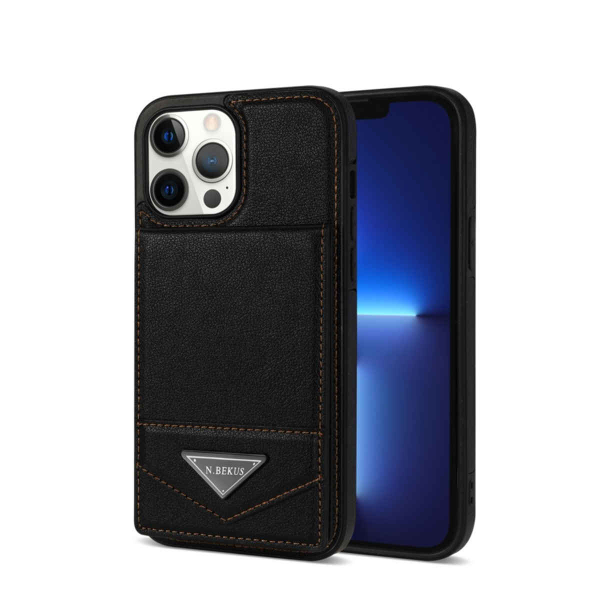 Handyhülle Für IPhone 15 – Flip Case Mit 6 Kartenfächern, RFID-Schutz & Panzerglas