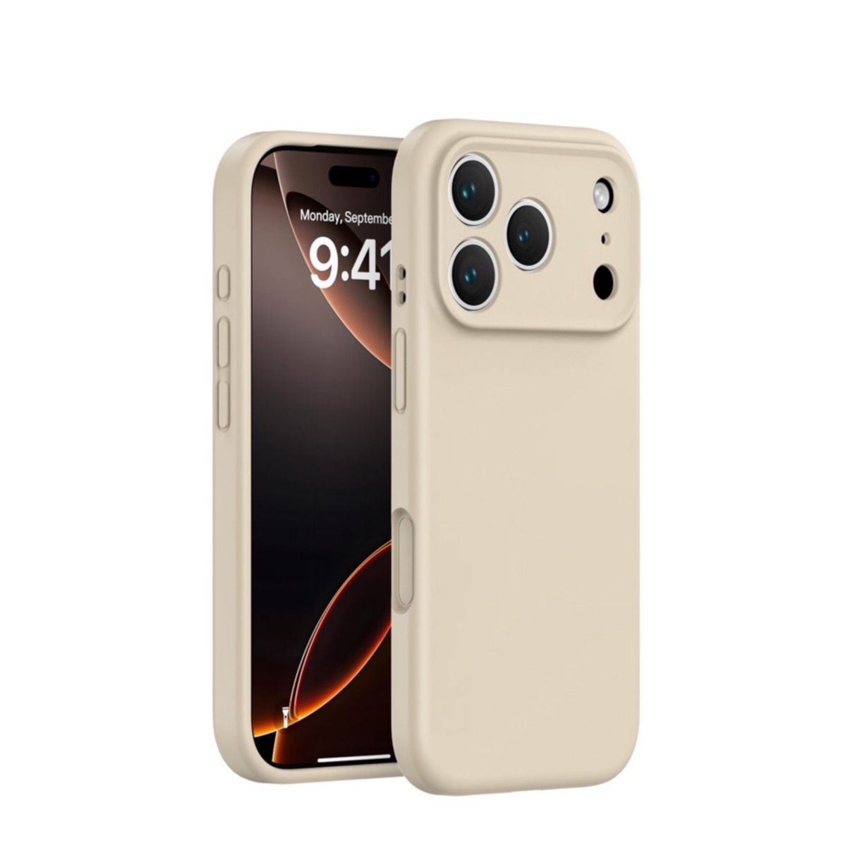 iPhone 17 Pro Max Silikon Case Kameraschutz Beige