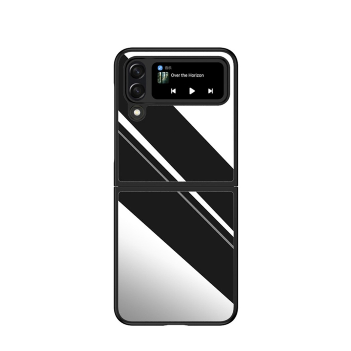 Image of Samsung Galaxy Z Flip4 5G Hybrid Hardcase Hülle mit Metall Rückseite - Schwarz (Glanz) bei Apfelkiste.ch