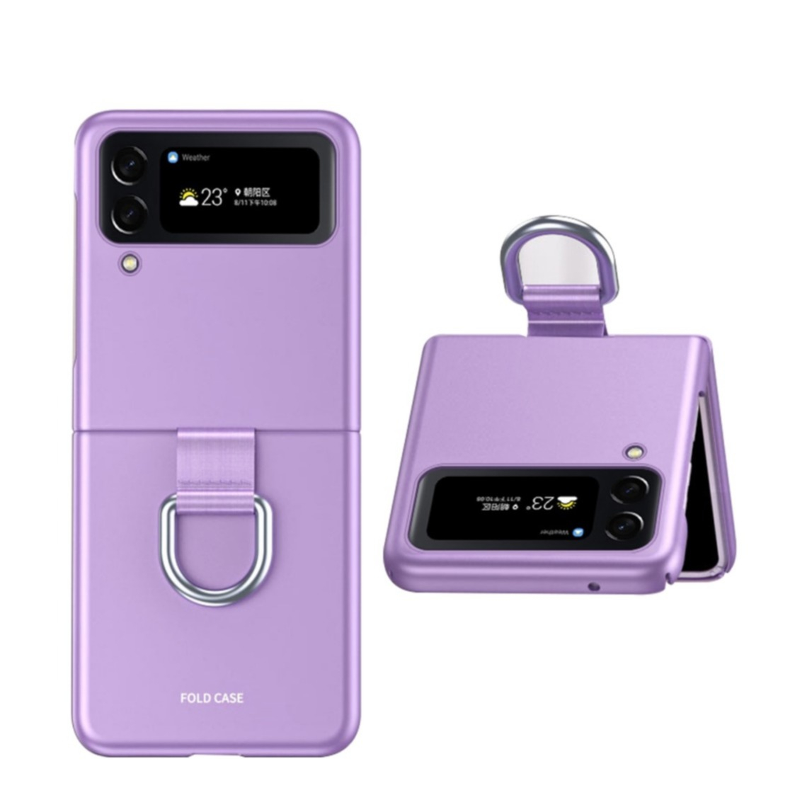 Image of Samsung Galaxy Z Flip4 5G Soft Touch Hardcase Schutzhülle mit Ring - Lila bei Apfelkiste.ch