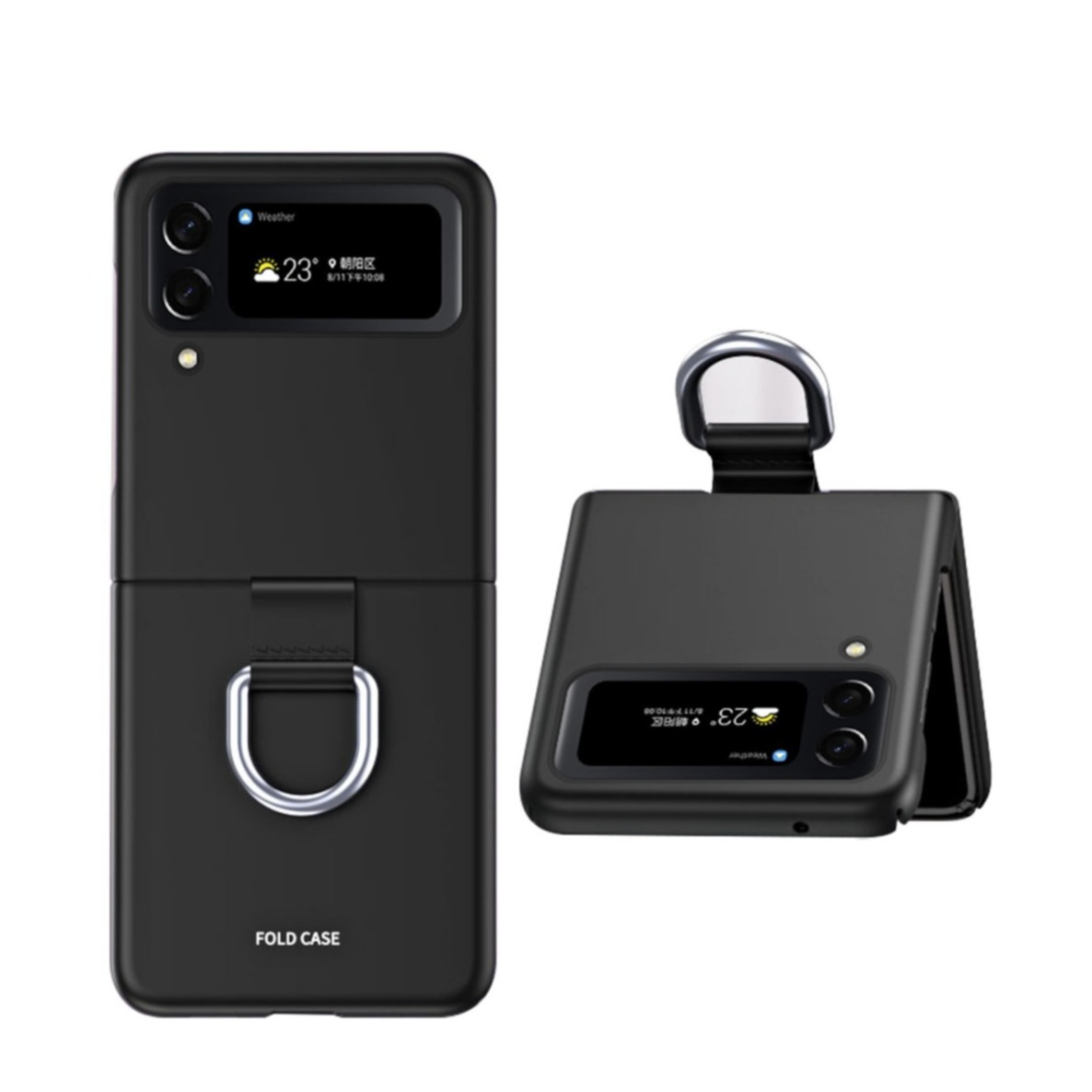 Image of Samsung Galaxy Z Flip4 5G Soft Touch Hardcase Schutzhülle mit Ring - Schwarz bei Apfelkiste.ch