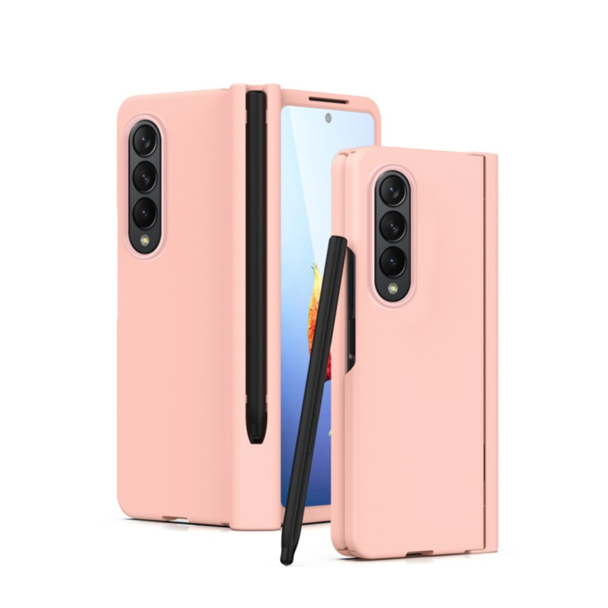 Image of Samsung Galaxy Z Fold4 5G Hardcase Schutzhülle mit Touch Pen + Display Schutzglas - Rosa bei Apfelkiste.ch