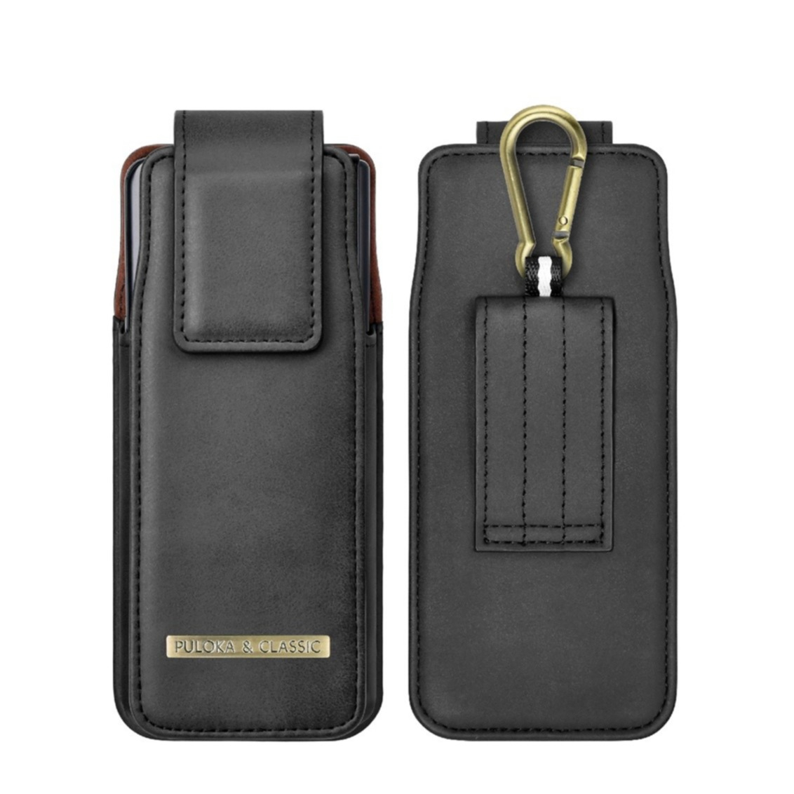 Image of Samsung Galaxy Z Fold4 5G Leder Tasche mit Karabinerhaken - Schwarz bei Apfelkiste.ch
