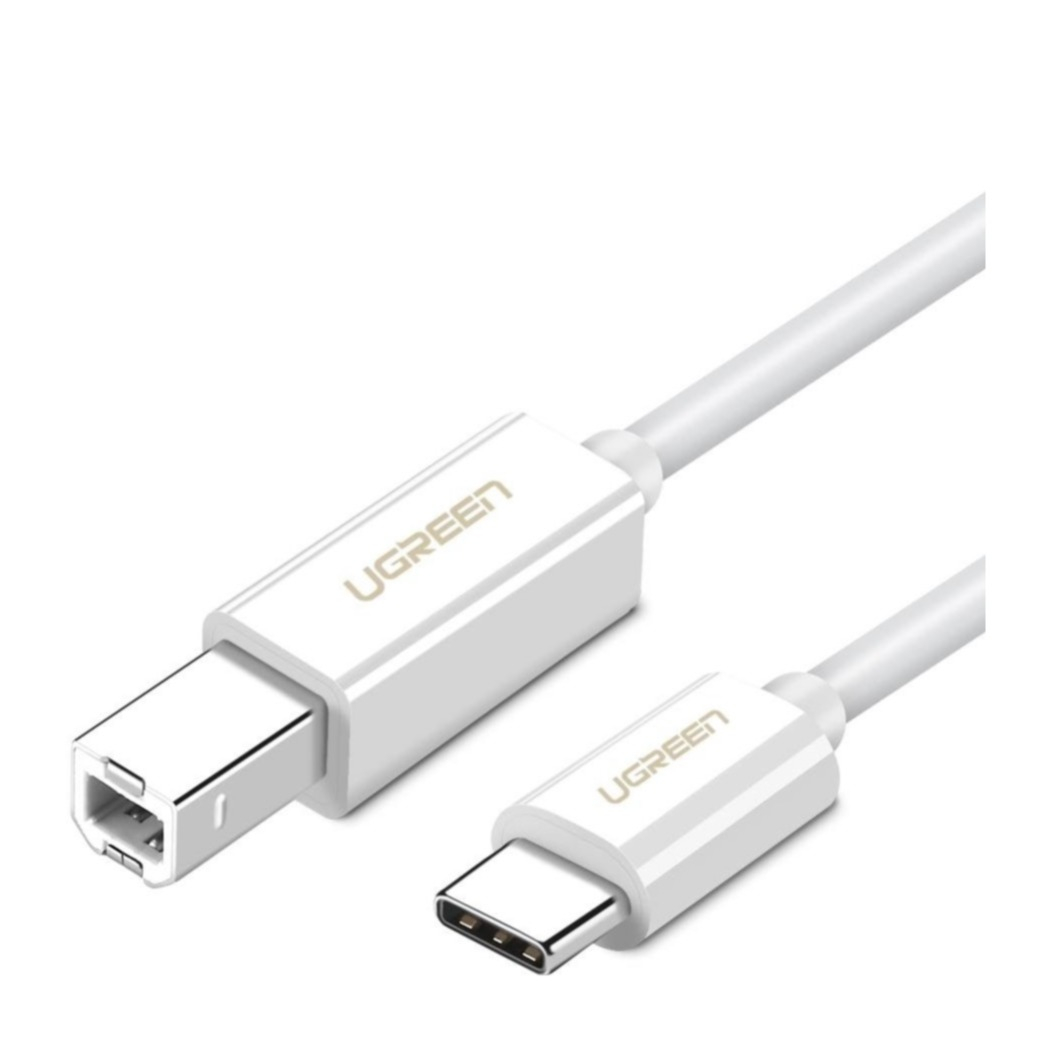 Image of Ugreen - (1.5m) USB C auf USB B Kabel für Drucker / Scanner / Festplatten - Weiss bei Apfelkiste.ch
